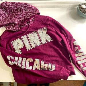 Victora Secret Pink Chicago Pull Over Hoodie